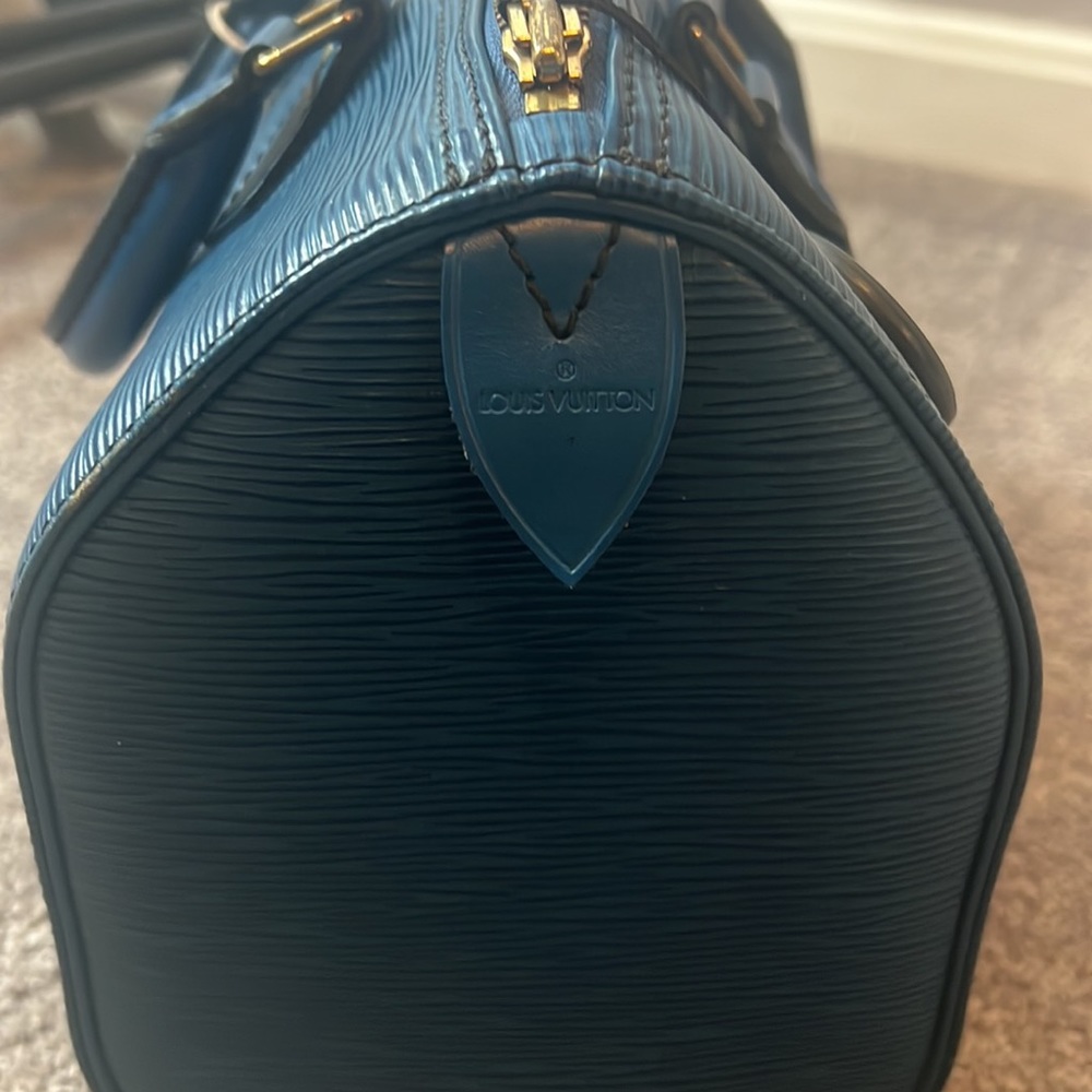 Authentic Louis Vuitton Epi Speedy 25 Hand Bag Blue k0327 LV k0327 - Picture 6 of 12